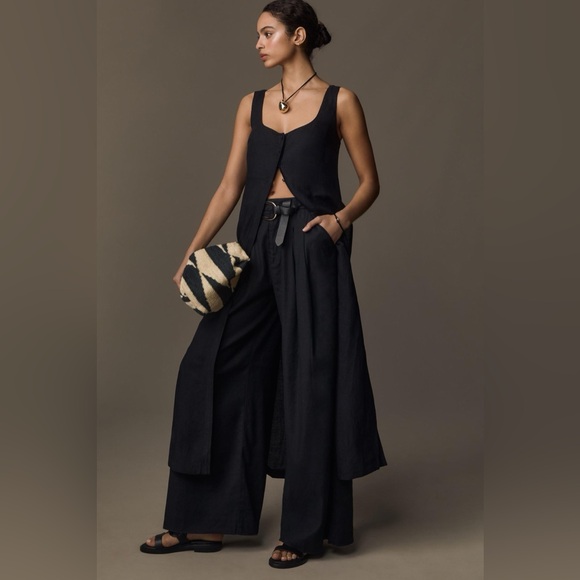 Anthropologie Sleeveless Flyaway Linen Tunic Vest - Picture 4 of 9